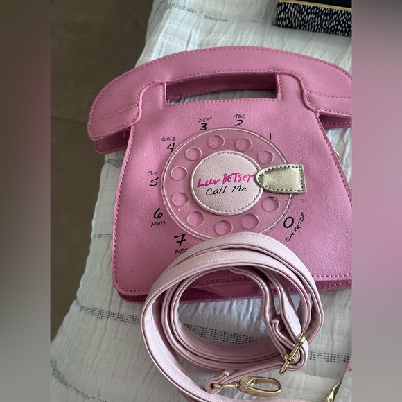 Pink Betsy Johnson Telephone-Shaped Bag - Picture 2 of 3